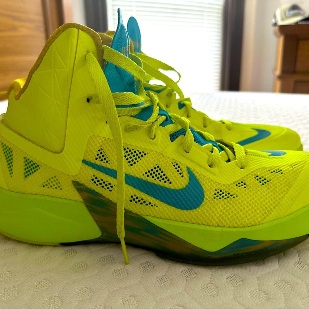 Nike Hyperfuse basketball shoes.